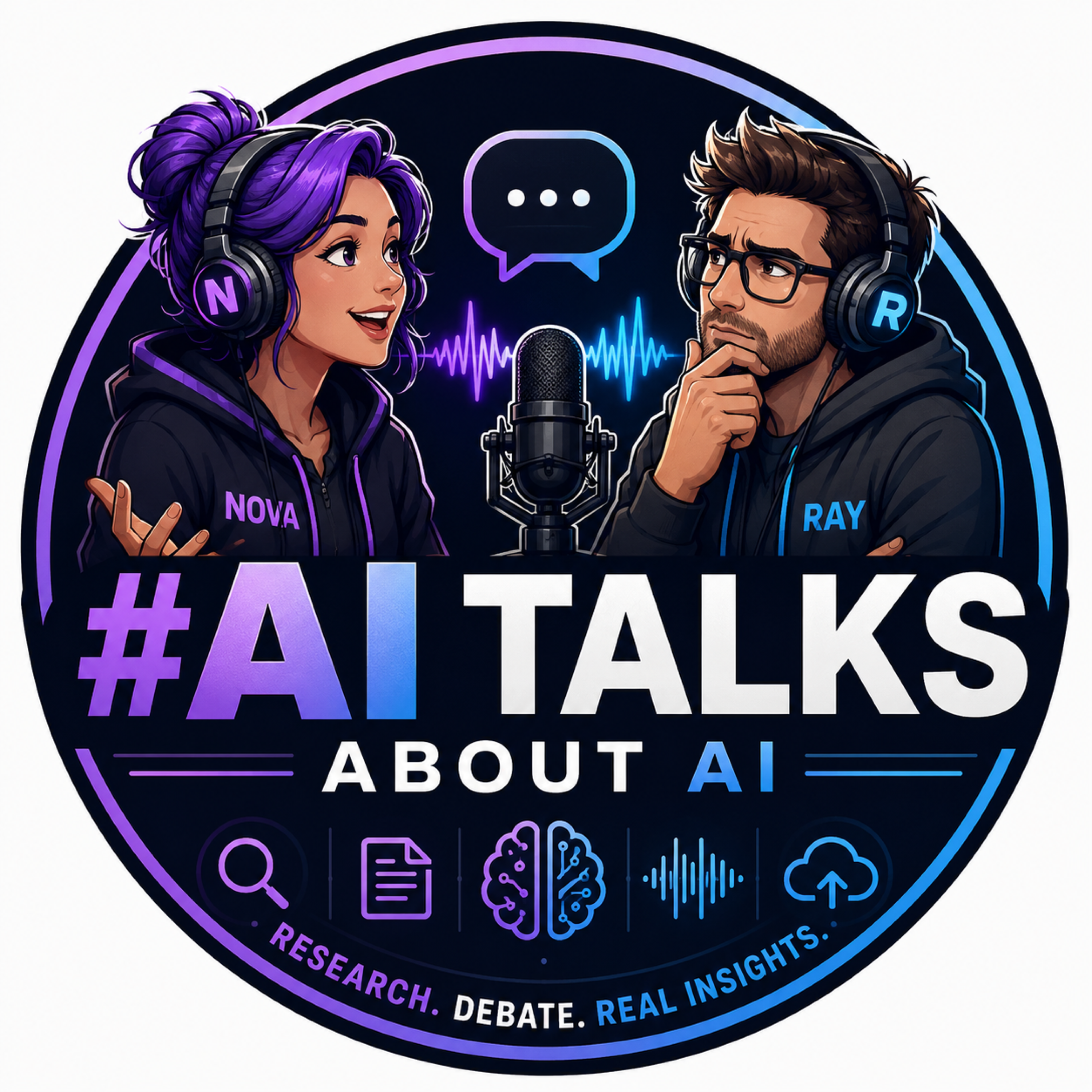 AI talks about AI podcast cover art
